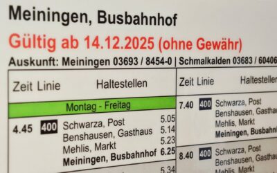 Neue Fahrpläne ab dem 14. Dezember 2025