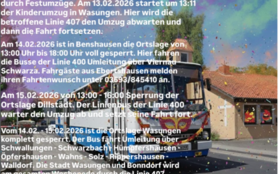 Verkehrsbehinderungen durch Karnevalsumzüge